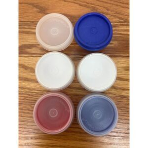 Vintage Tupperware Mini Bowl Smidgets 1 oz Travel Pill Container Set Of 6